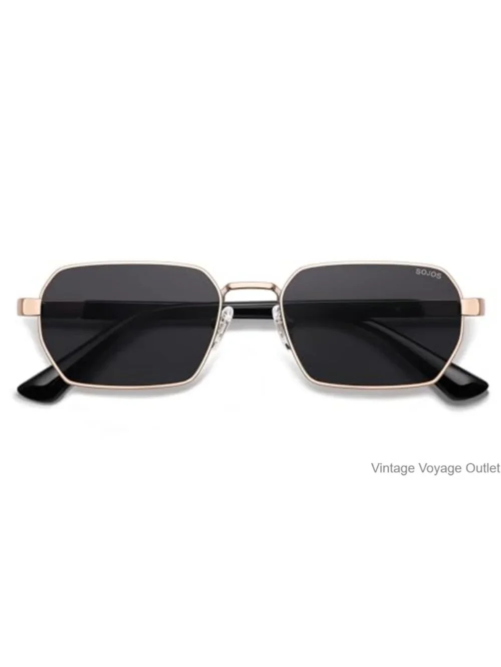Retro Rectangle Polarized Sunglasses UV400 Women Men Metal Frame